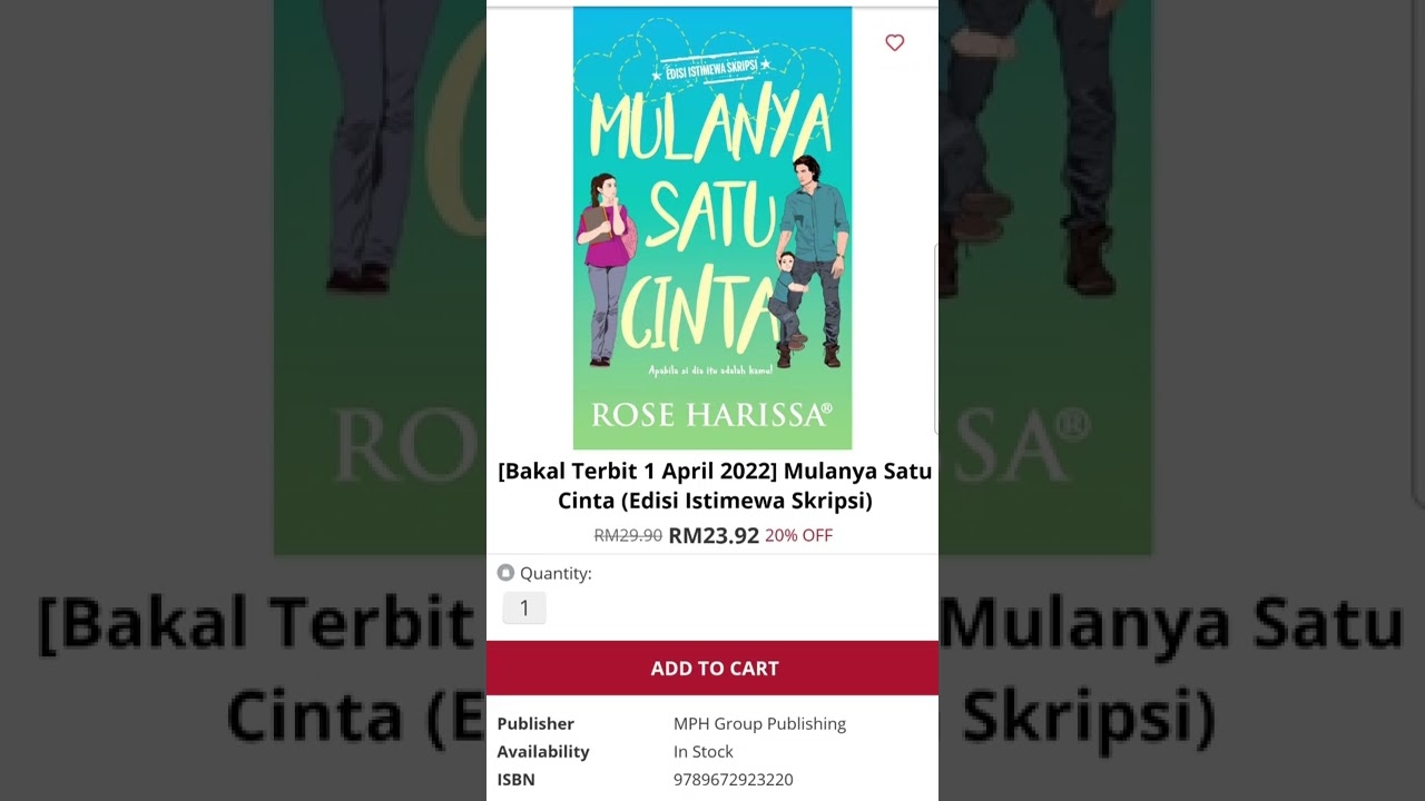 Preorder Mulanya Satu Cinta on MPHOnline NOW! #romcom #romance #onlinebooks #mphbookstore #bookish