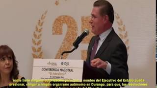 ENCABEZA GOBERNADOR, 25 ANIVERSARIO DE LA CREACIÓN DEL TRIBUNAL ELECTORAL DEL ESTADO DE DURANGO.