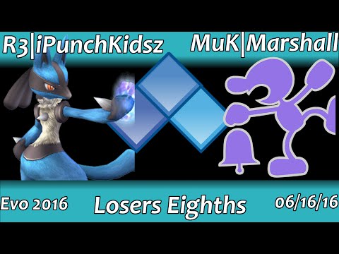 PM At Evo 2016: R3|ipunchkidsz (Lucario) vs MuK|Marshall (GnW) Losers Eighths