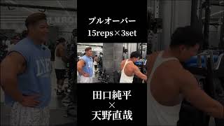 天野直哉流日本一広背筋の背中トレ×田口純平切り抜き