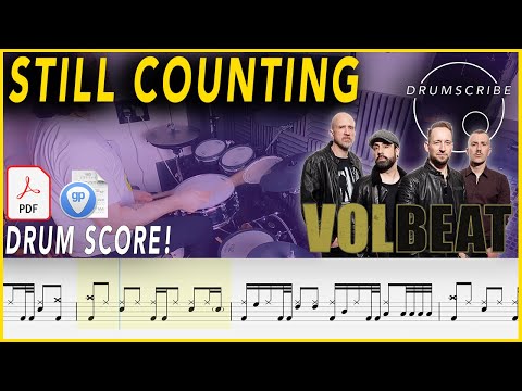 Still Counting - Volbeat | DRUM SCORE Sheet Music | #218 DRUMSCRIBE