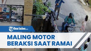 Viral Video Detik-detik 2 Maling Motor Beraksi di Keramaian, Tetap Nekat meski Banyak Anak Melihat