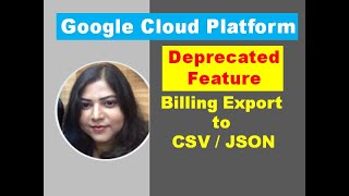 Billing export to CSV / JSON - Deprecated