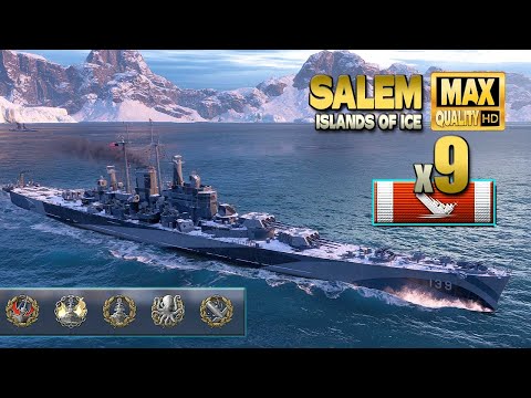 Cruiser Salem: Excellent game with 9 destroyed ships - World of Warships