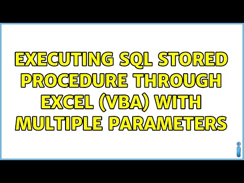 Executing SQL Stored Procedure through Excel (VBA) with multiple parameters