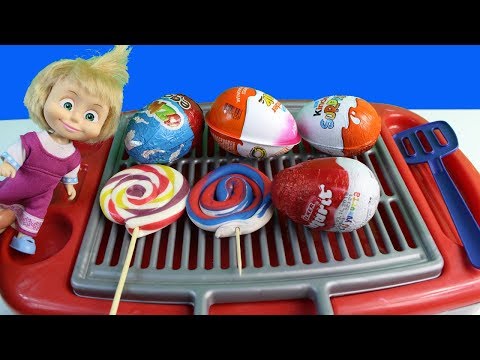 Maşa Niloya Mangalda Sürpriz Yumurta Yapıyor Maşa ve Niloyanın Oyuncak Mangal Seti