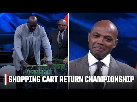 Shaq wins the Inside the NBA Shopping Cart Return Championship 🛒 😂