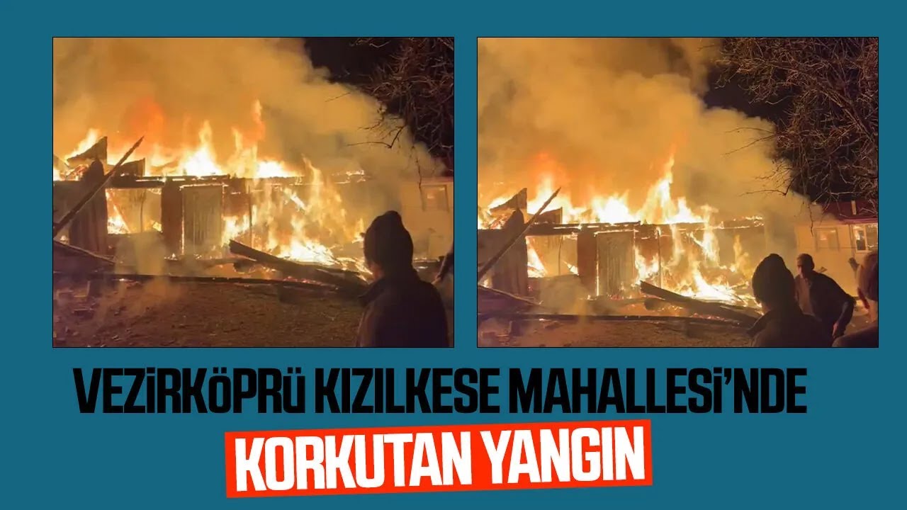 Vezirköprü'de korkutan yangın