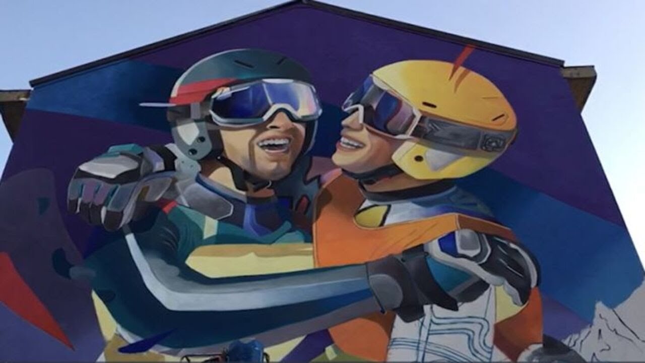 Milano, nuovo murale di Smoe sugli sport invernali