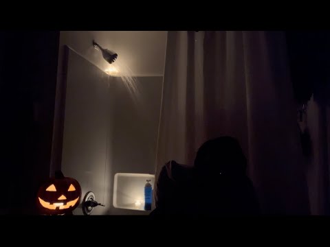 Slept in the bathroom with lit candles | Deep Sleep - Halloween theme shower sounds