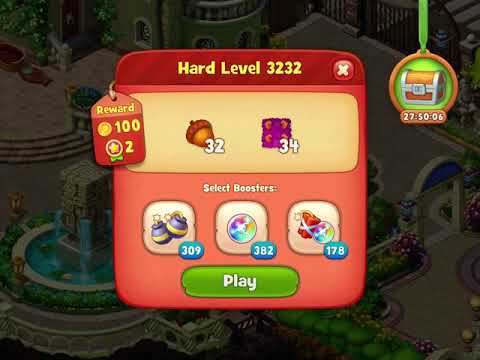 Gardenscapes Level 3232 With No Boosters - Hard Level