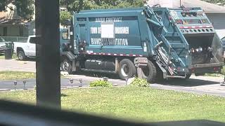 The Town of Brookhaven Bianculli Sanitation CCC Heil Garbage Truck B7 Picking Up Trash