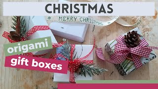 Christmas origami gift boxes