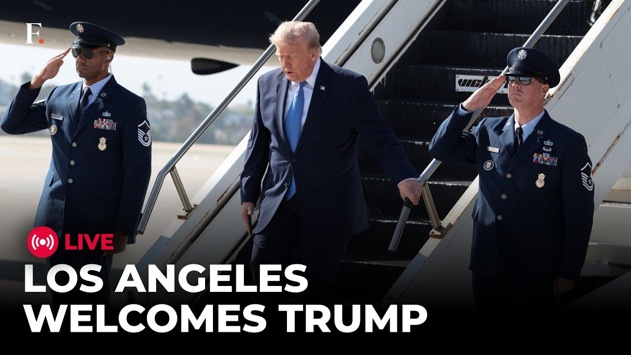 Trump LIVE: US President Donald Trump lands in LAX ahead of Las Vegas