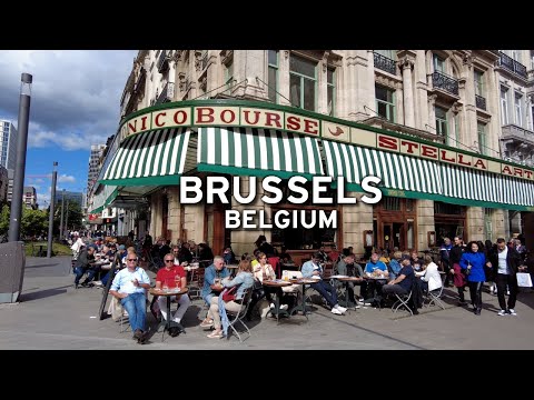 🇧🇪 Bruxelas, Bélgica - Passeio a pé no sábado [4K]