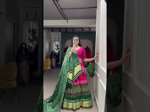 Pink Color Bandhej Digital Print Pure Gaji Silk Chaniya Choli