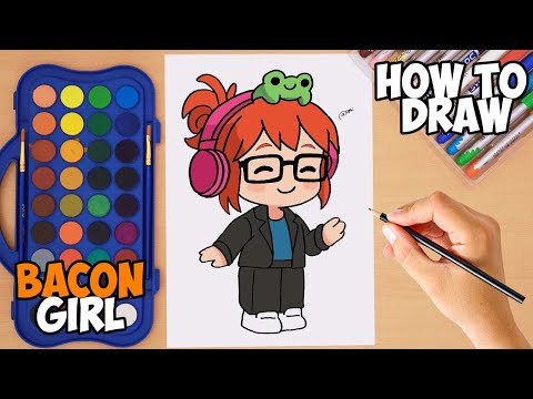How to Draw Roblox Bacon Girl | Step by step Drawing | Roblox