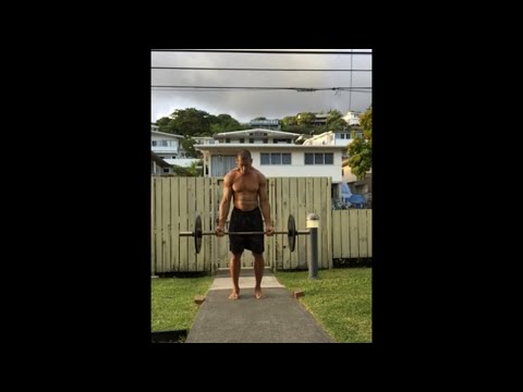 Day 87 Home Workout in Hawaii - 80 lbs. Barbell - August 5, 2020 6:21 pm