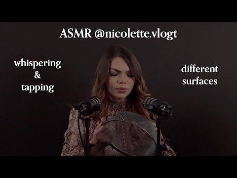 ASMR whispering & tapping | different surfaces