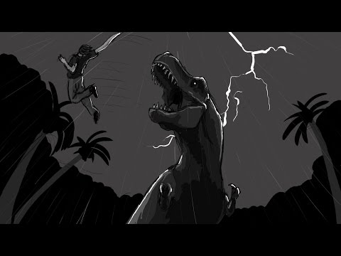 "The Main Road," JURASSIC PARK illustrated scene