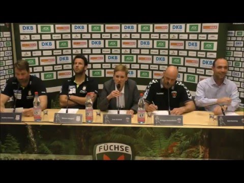 Pressekonferenz nach dem Spiel Füchse Berlin - SC Magdeburg 18.05.2016