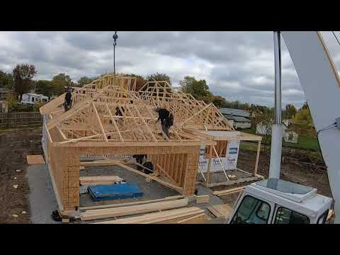 Framing a custom home in 5 min timelapse