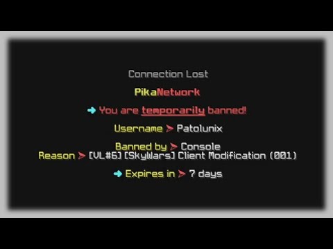 Patolunix -  7 days ban on PikaNetwork |  Minecraft #shorts