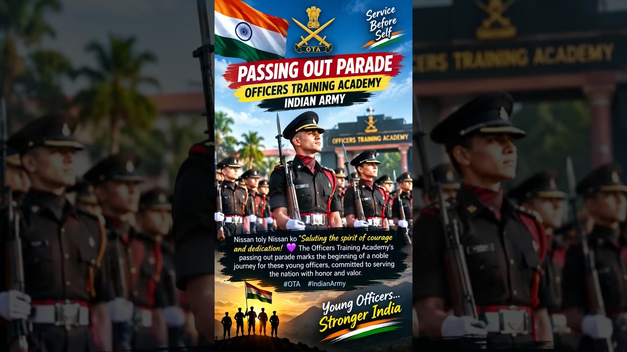 Officers Training Academy Ki Passing Out Parade 💪🫡 || #youtubeshorts #indianarmy #ota #armyofficer