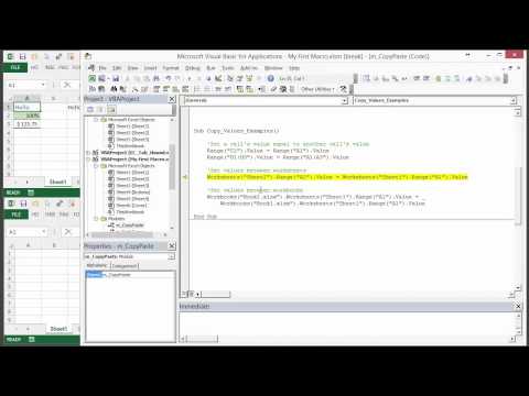 How to Write VBA Macros to Copy and Paste VALUES in Excel - Part 2 of 3