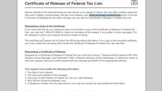 How to Release a Federal Tax Lien