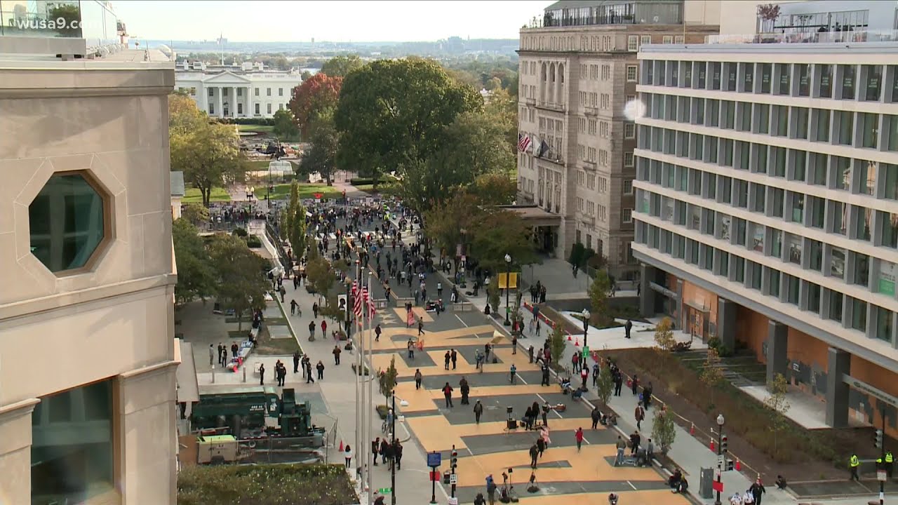 Crowds Gather At Black Lives Matter Plaza in DC on Election Day