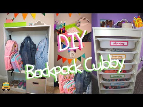 DIY Backpack Cubby & IKEA Trofast Hack | Easy & Simple Cubby & Days of The Week Outfit Organization