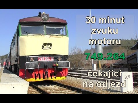 Relaxační zvuky: Zamračená 749.264 čeká na odjezd (smyčka) | Sound of diesel locomotive Grumpy