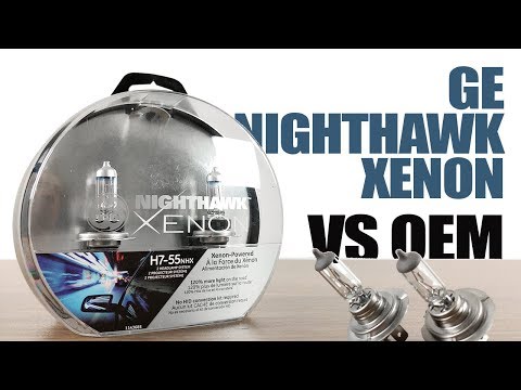 GE Nighthawk Xenon vs OEM / Original Headlight Bulbs Comparison