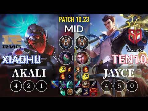 RNG Xiaohu Akali vs SB Ten10 Jayce Mid - KR Patch 10.23