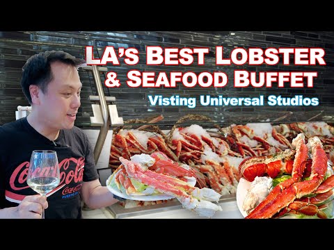 O melhor buffet de frutos do mar de Los Angeles | Lagosta, caranguejo e costela no Universal Studios / Universal City