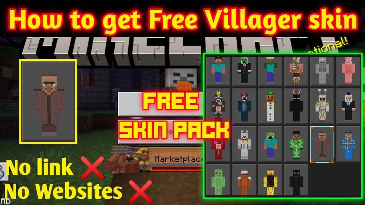 minecraft me villager ki skin kaise le | how to get Free villager skin | Skin pack minecraft pe