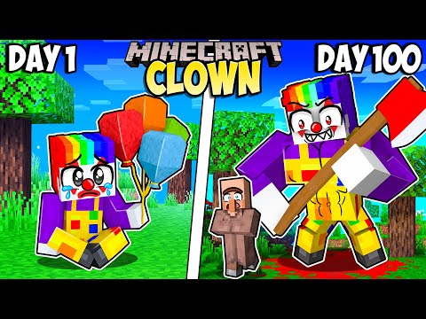 Ryguyrocky - I Survived 100 Days as a CLOWN in Minecraft
