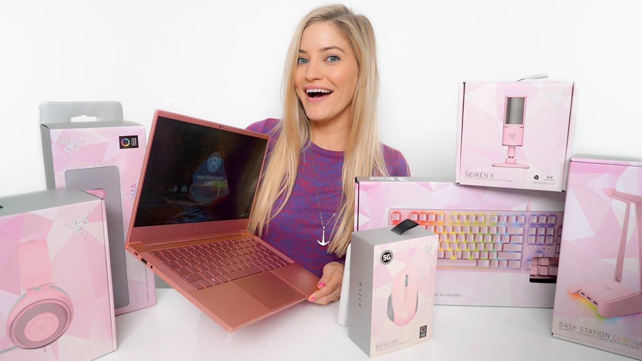 💕 NEW Quartz Pink Razer Blade Laptop + Accessories Unboxing!