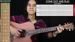 Come Out And Play Guitar Cover Acoustic - Billie Eilish 🎸 |Tabs + Chords|
