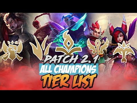 WILDRIFT PATCH 2.1 ALL CHAMPIONS TIERLIST🔥+GIVEAWAY ‼️|RUNES, BUILD, COUNTERS| WILDRIFT TIERLIST