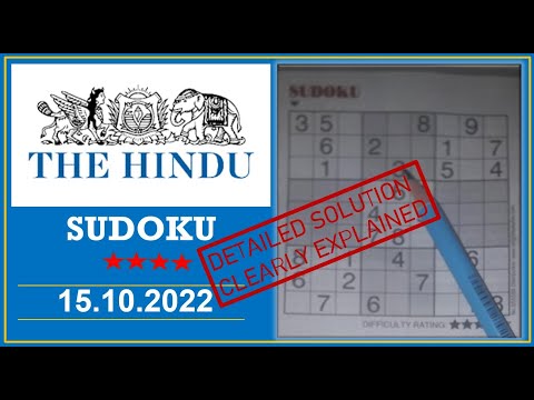 How to Solve 4 Star Hindu  Sudoku Oct 15,  2022 -  Step By Step Solution
