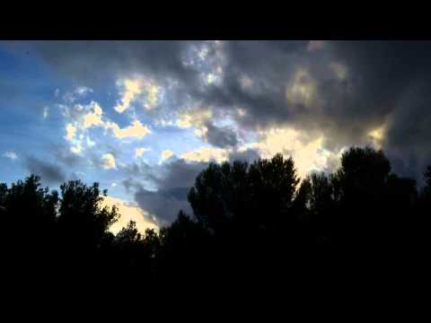 Dark storm avobe the trees during sunset 01