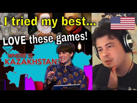 American Reacts Where Is Kazakhstan? Celebrities Are TESTED | House of Games