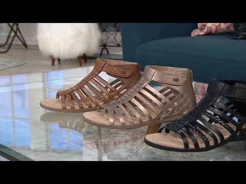 Earth Origins Leather Gladiator Sandals - Belle Bruna on QVC