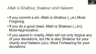 Your Character in the Shade of Allah's Name - Al Shakour