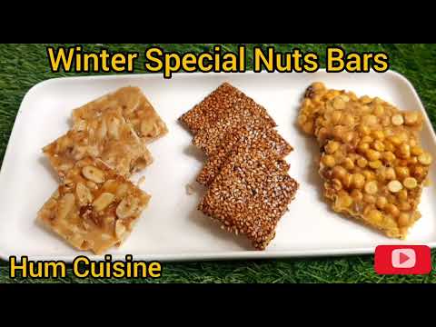 Winter Special Nut Bars | Healthy Energy Bars | Nuts Gajak/Chikki | Winter Special Recipes