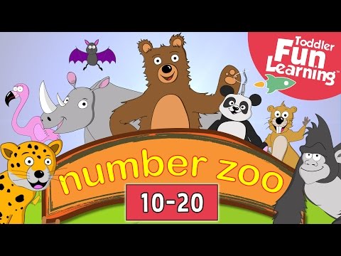 Learn to Count 10 to 20 with Number Zoo | Toddler Fun Learning