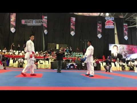 AKF2016 Junior Kumite Male  -76 kg Final SAKIYAMA YUSEI (JPN) vs SELVAKUMAR DANESHKUMAR (MAS)