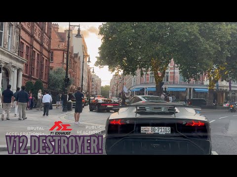 *Fi EXHAUST* Lamborghini Aventador SV GOES WILD IN LONDON! *BRUTAL ACCELERATIONS & REACTIONS!
